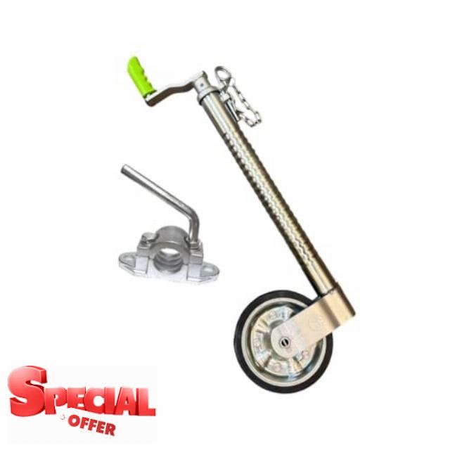 Maxa 48mm Trailer Jockey Wheel Ribbed 500kg & Cast Clamp - Super Heavy Duty