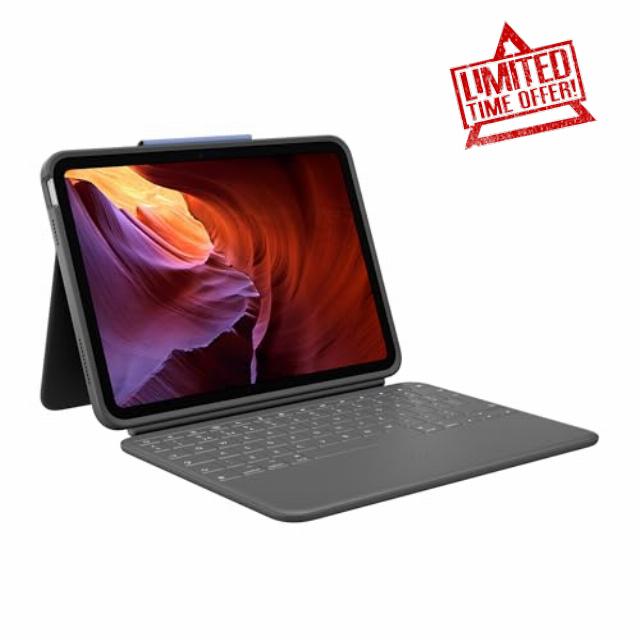 Logitech Rugged Folio Keyboard Case for iPad (10th gen & A16)                                                          Smart Connector