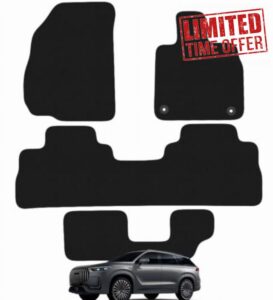 Jaecoo 8 PHEV (7 Seater) 2026+ Onwards Car Mats Tailored Fit Carpet Black Anti-Slip Backing Waterproof Floor Mats Set Custom Fi