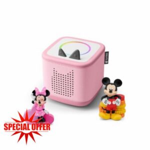 Toniebox 2 Audio Player Micky Mouse Clubhouse Bundle for Kids +2 (Mickey + Minnie) - Pink
