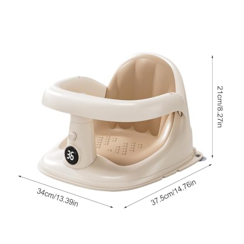 Suction Cups and Thermometer | With Water Temp Gauge Kids Bath Chair for 6-24 Months Boys Girls Young Children Home Hotel Bathroom