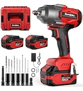 Sundpey Cordless Impact Wrench 1200N&middot;m - Impact Gun with Battery and Charger and Socket