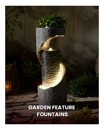 Bumilgar 108CM Outdoor Cascading Pots Water Features- 5 Tiered Jar Garden Water Fountain Rustic S...