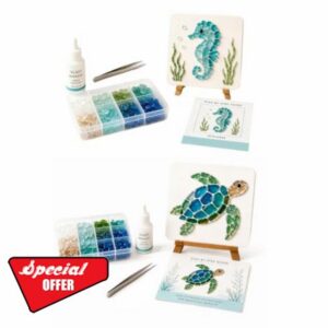 DIY Sea Glass Mosaic Art Kit Mosaic Craft Kit Ocean Inspired Art                                                          Handmade Ocean Animal Special Shape Coastal Home Decor Creative Gift For Kids Adults Beginners