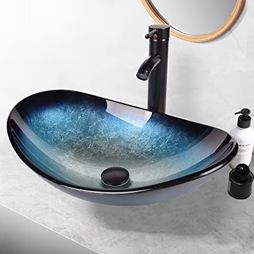 Glass Vessel Washing Bowl Set with Tap