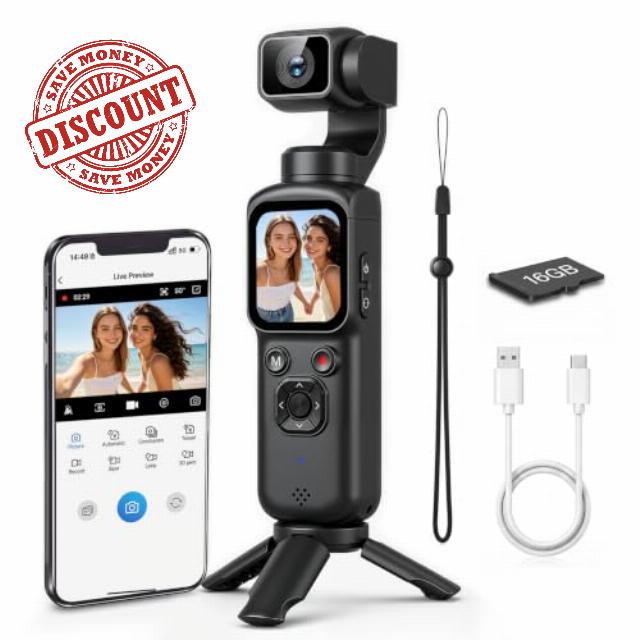 4K Gimbal Vlogging Camera with AI Face Tracking