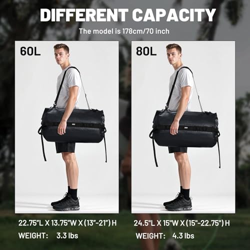 Black | Dry Bag with Adjustable Backpack Shoulder Straps