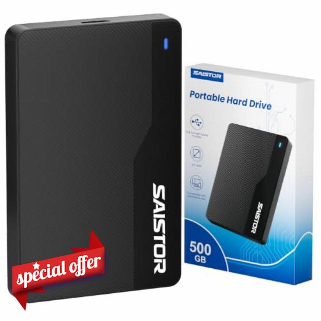 Portable External Hard Drive 500GB HDD USB 3.0 Storage Expansion                                                          Compatible with PS4