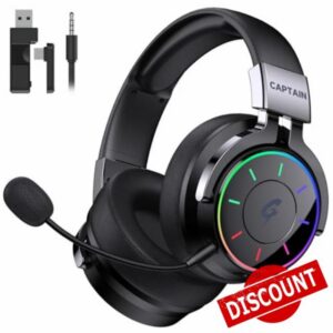 Gvyugke 2.4GHz Wireless Gaming Headset for PC PS5 PS4 Switch Mac                                                          Gaming Headphones with Bluetooth 5.4 and 3.5mm Wired