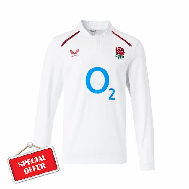 Castore England Rugby Men's Home Classic Long Sleeve Shirt