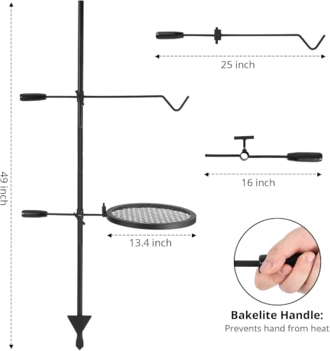 Portable Over Fire Pit BBQ Rack with Carry Bag