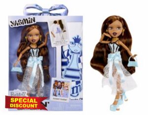 Bratz Stylin’ Birthdayz Fashion Doll - Yasmin with Adult Unisex XL T-Shirt | Blue Corset Party Outfit