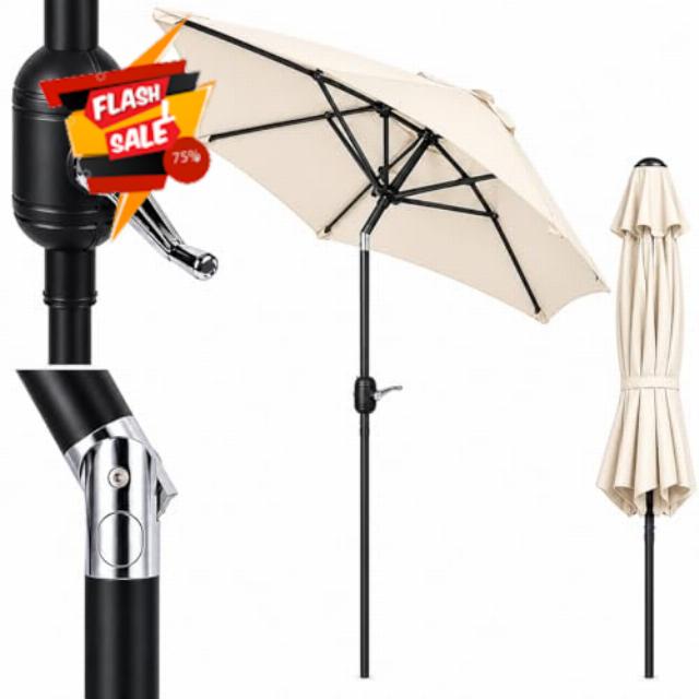 Alfresia 2m Garden Parasol with Crank Handle & Tilt Function