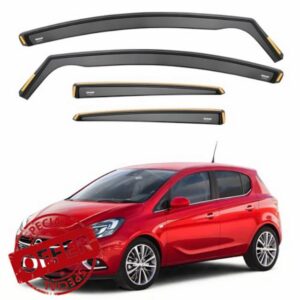iSpeed Wind Deflectors For Vauxhall Corsa D & E 2006-2019 5 Door Hatchback 4pc set - Keep Your Car Ventilated in Rain - Reduce Wind Turbulence - Tinted In-Channel Type