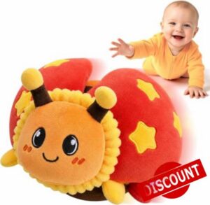 SAIMAND Dancing Ladybird Baby Toys 6-12 Months Interactive Sensory Toy                                                          USB Rechargeable Musical Tummy Time Toy