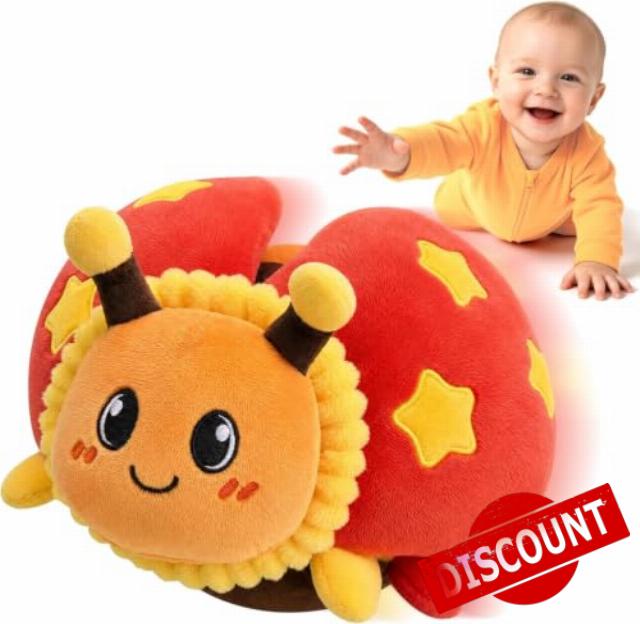 SAIMAND Dancing Ladybird Baby Toys 6-12 Months Interactive Sensory Toy                                                          USB Rechargeable Musical Tummy Time Toy