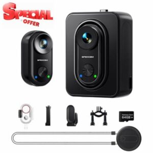 Apexcam K70 4K Mini POV Body Action Camera with 64GB Card Portable Wearable Sport Camera with WiFi EIS 30M Waterproof Underwater Hands-Free Audio Recording Cam with Magnetic Mount for Vlogging Cycling
