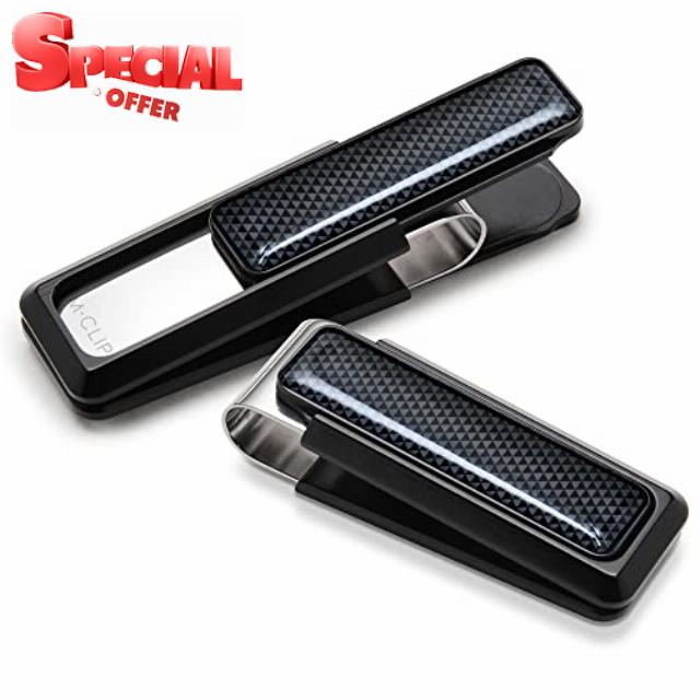 M-Clip Ultralight Aluminum Money Clip in Black with Black Urethane Rubber Acce