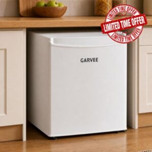 47L Small Fridge with Freezer Mini Fridge for Bedrooms | 45x47x50cm | 0.5kWh Daily | Adjustable 5-Stage Thermostat | Reversible Door | 41DB Quiet Refrigerato