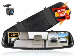CAMECHO Mirror Dash Cam Front and Rear 1080P 4.5" Display Rear View Mirror Camera with Loop Recording