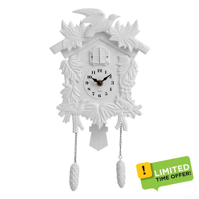 Cuckoo Clock Wall Mounted with Silent Movement and Hourly Chime