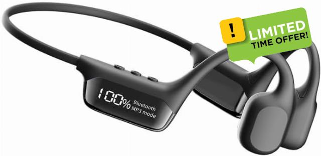 Skulsyc Bone Conduction Headphones..IPX8 Professional Waterproofing. (black)