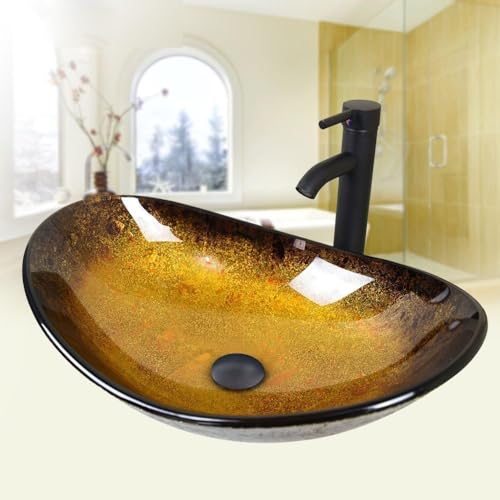 Glass Vessel Washing Bowl Set with Tap