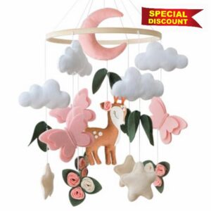 Baby Cot Mobile Wood & Felt Deer