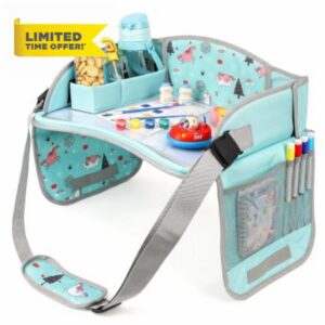 Kids Travel Tray Large Car Seat Tray Foldable for Girls Boys