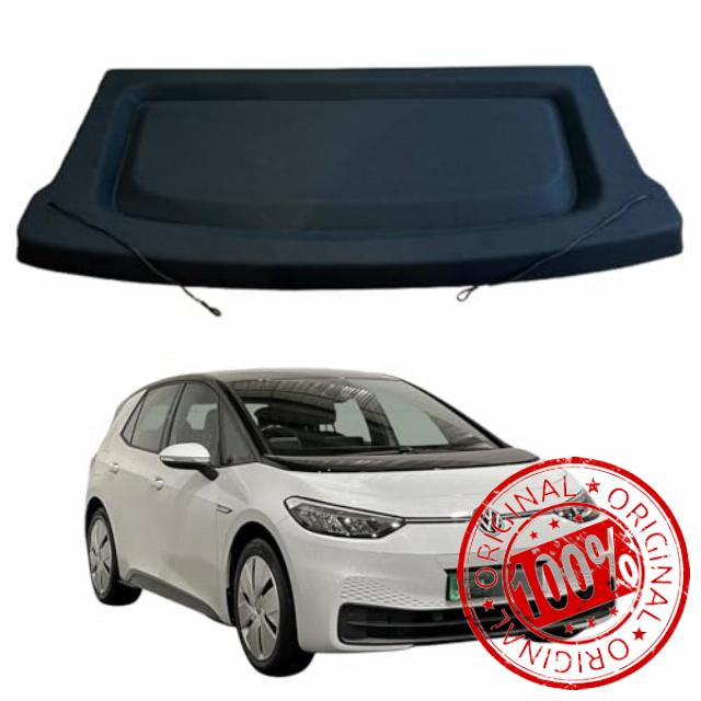 Volkswagen ID3 2020-2026 Compatible Car Parcel Shelf | Sturdy Boot Cover with Cord for Extra Storage | Space Saving Car Accessories | Black | TCC Parcel Shelf Direc