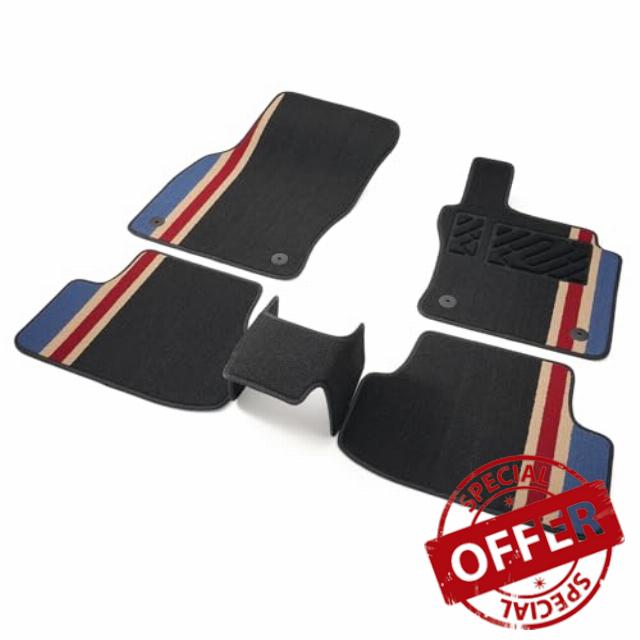 Car Mats Fit Volkswagen VW Golf Mk7 / GTI 2013-2020 Tailored Deluxe Car Floor Mats Velour Carpet with Rubber Back Set of 5 Pieces Accessories 7.5 For 2013 2014 2015 2016 2017 2018 2019 202