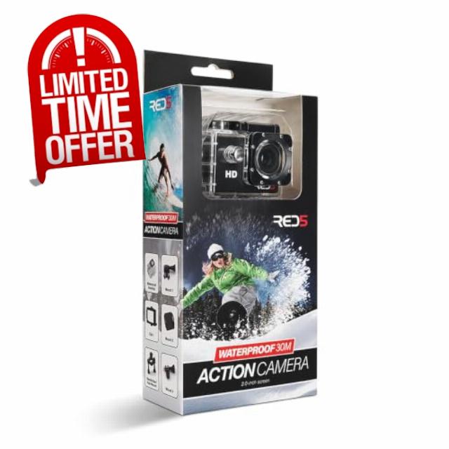 RED5 Action Camera with Waterproof 30 m Case and 2 Inch Screen | 720p 30 fps Video