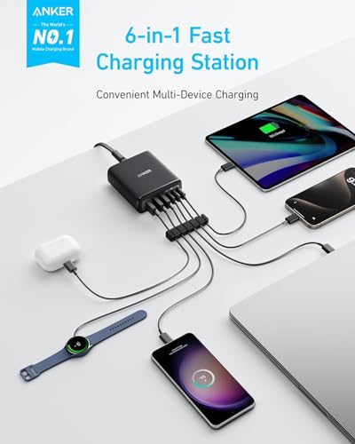 6 Port Charging Station with 112W Power | for iPhone 17/16/15/14/13/12 Series
