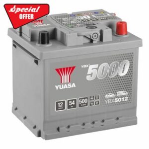 Yuasa YBX5012 12V 54Ah 500CCA Maintenance Free Car Battery | 12V SMF Battery