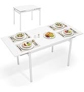 ARTETHYS Dining Table, 110-150cm Extendable Dining Table with Hidden Storage for 4-6 People, Larg...