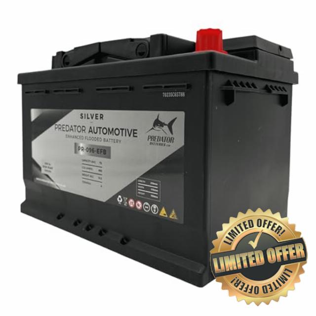 96 EFB Car Battery | 12V 72Ah 800CCA PR-096-EFB | Enhanced Flooded Car Battery for Start Stop Vehicles | Reliable Automotive Battery | Heavy Duty Replacement Battery