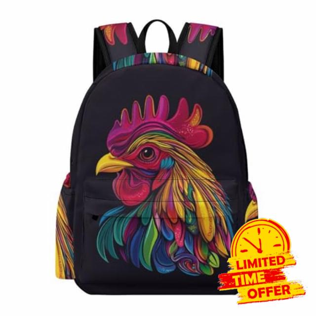 Chicken Kids School Backpack Animal Theme School Rucksack Large Capacity Rucksack for Children