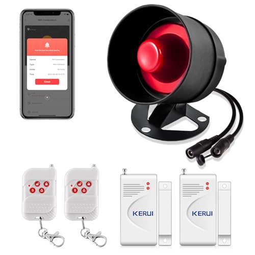Wireless Weatherproof Siren Horn with Remote Control Door Contact Sensor