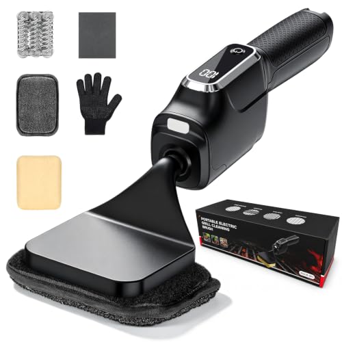 Cordless Grill Brush with 4 Replaceable Heads