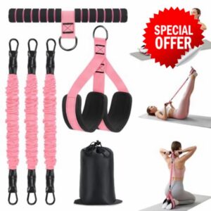 Pedal Resistance Band with Handle Multifunction Foot Pedal Resistance Bands 3 Tube for Abdomen Puller Exercise Band Pedal Puller Device Sit Up Exercise Equipment for Wome