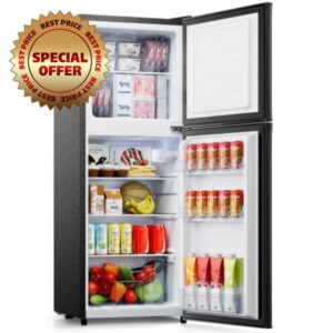 Small Fridge Freezers Freestanding 105L 7‑Stage Thermostat LED Light           [Energy Class E]                                                  Black