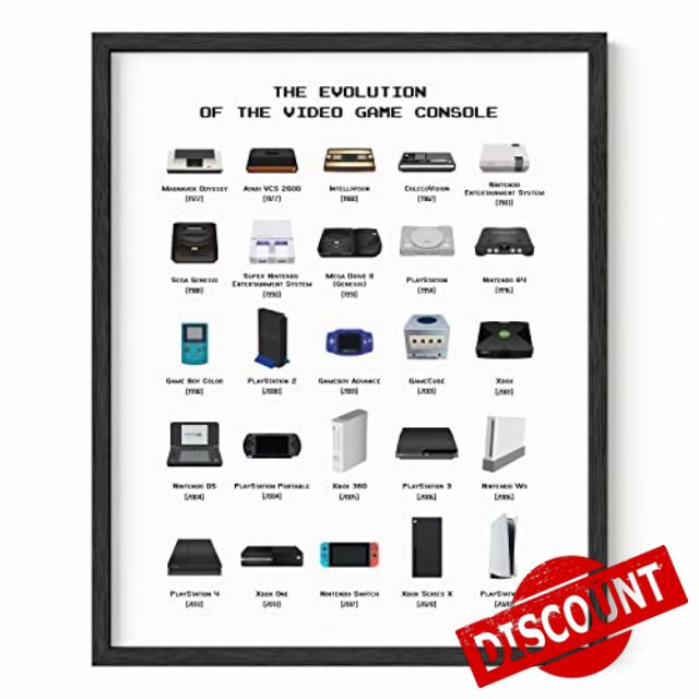 HAUS AND HUES Retro Video Game Posters for Walls | Gamer Decor for Boys Room | UNFRAMED (Console