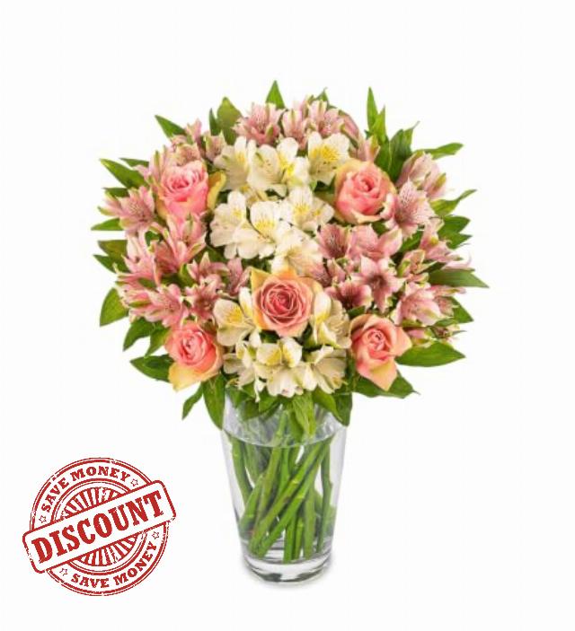 Alstro & Roses Fresh Cut Flower Bouquet - Perfect for gifting for any occasion