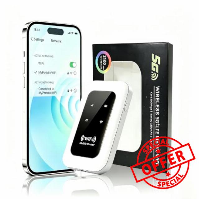 5G Pocket WiFi Router with unlocked SIM Card Slot