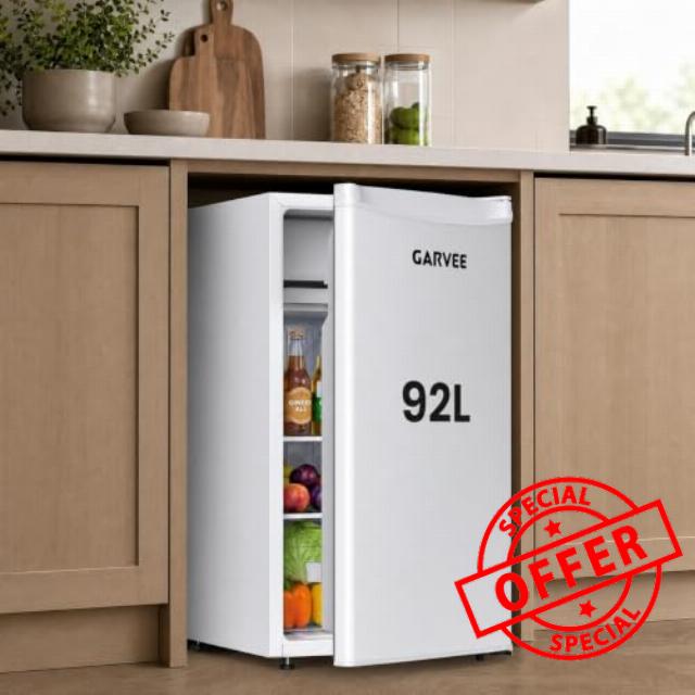 92L Under Counter Fridge for Dorm | 45x47x84cm | Adjustable 5-Stage Thermostat | Reversible Door | 41DB Quiet Refrigerato