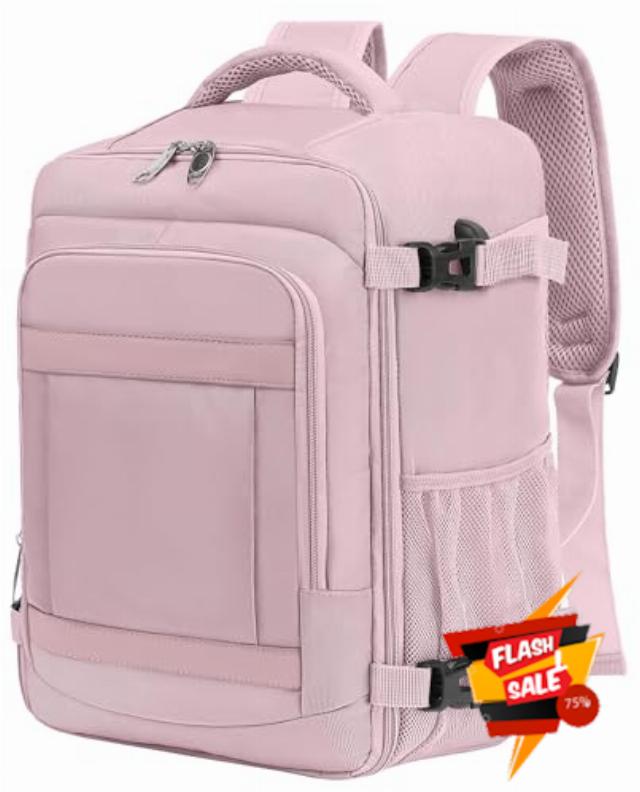 KLOSTAIN Ryanair Cabin Bags 40x30x20 Underseat 24L Laptop Carry On Backpack Fits easyJet Eurowings Wizz Air Light Pink