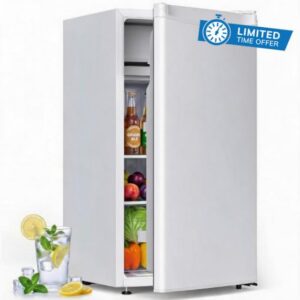 Compact 45L Under-Counter Single Door Mini Fridge                                                          Energy-Efficient 41 dB Quiet Compact Refrigerator