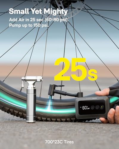 Mini Bicycle Tyre Inflator Portable 150PSI | Fast Inflate with Pressure Gauge