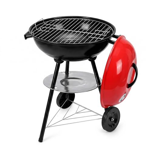 17" Kettle Charcoal BBQ Grill with Wheels & Lid