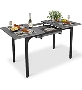ARTETHYS Extendable Dining Table, 110-150cm Wooden Kitchen Table 4-6 Seater | Black Finish Space ...
